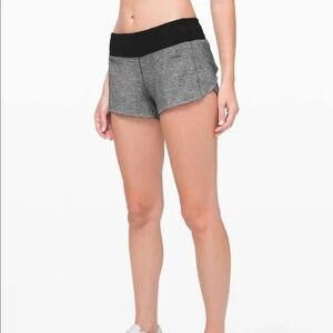 Women's Lululemon Heather Gray and Black Athletic Shorts